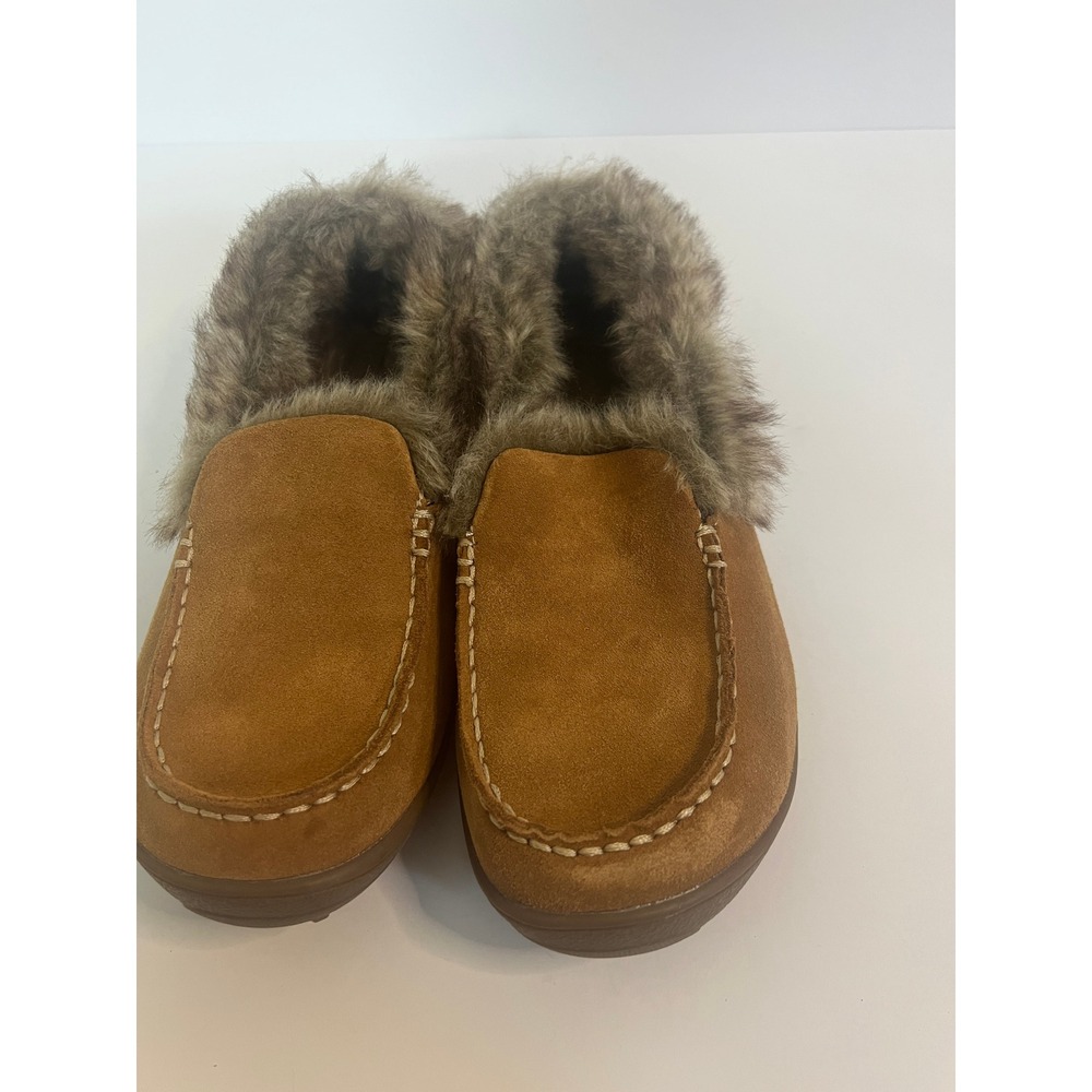 Columbia Women’s Brown Faux Fur Lined Suede Slippers